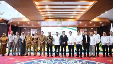 Kegiatan penandatanganan kerja sama antara Pemerintah Provinsi Kalimantan Timur (Pemprov Kaltim) dan Badan Bank Tanah, di Kantor gubernur Kaltim, Senin(22/12/2025).