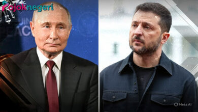 Presiden Ukraina Volodymyr Zelensky dan Presiden Rusia Vladimir Putin
