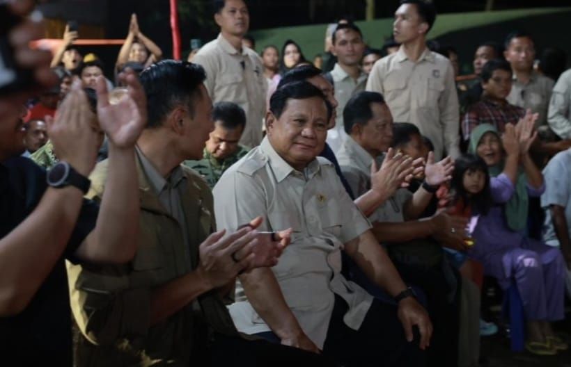 Presiden Prabowo Subianto di Desa Batu Hula, Kecamatan Batang Toru, Kabupaten Tapanuli Selatan, Sumatra Utara