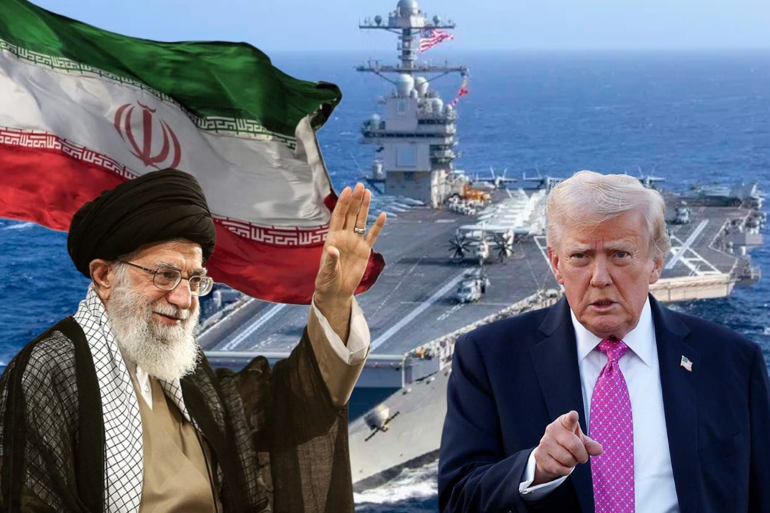 KOLASE FOTO - Ayatollah Ali Khamenei dan Presiden Amerika Serikat Donald Trump