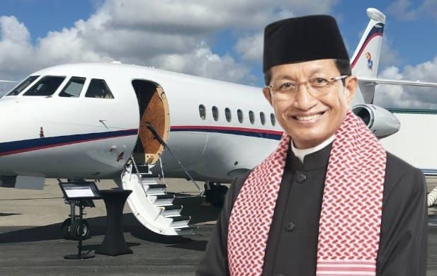KOLASE FOTO - Menteri Agama (Menag) Nasaruddin Umar dan jet pribadi (private jet) / Foto: IST