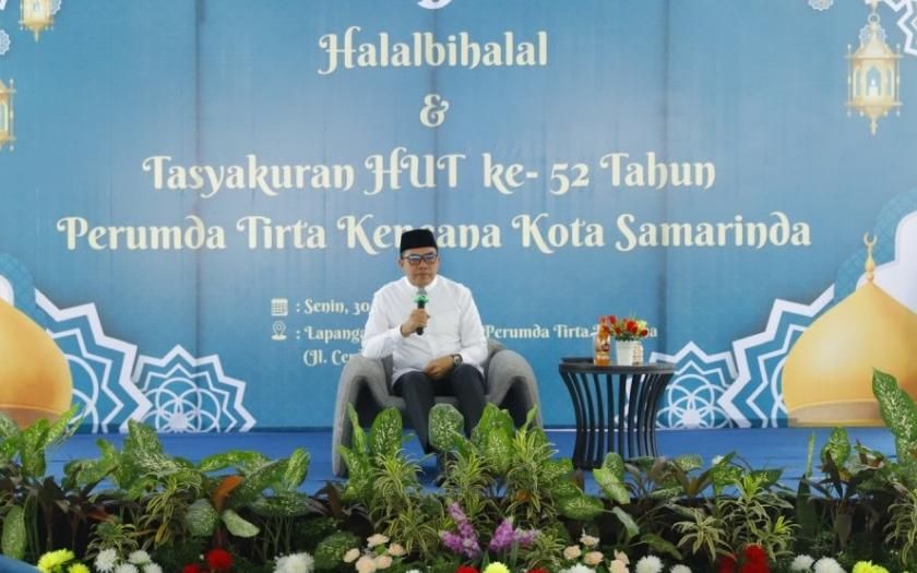 Wali Kota Samarinda, Andi Harun menghadiri Halal Bihalal dan Tasyakuran Hari Ulang Tahun (HUT) ke-52 Perumda Tirta Kencana