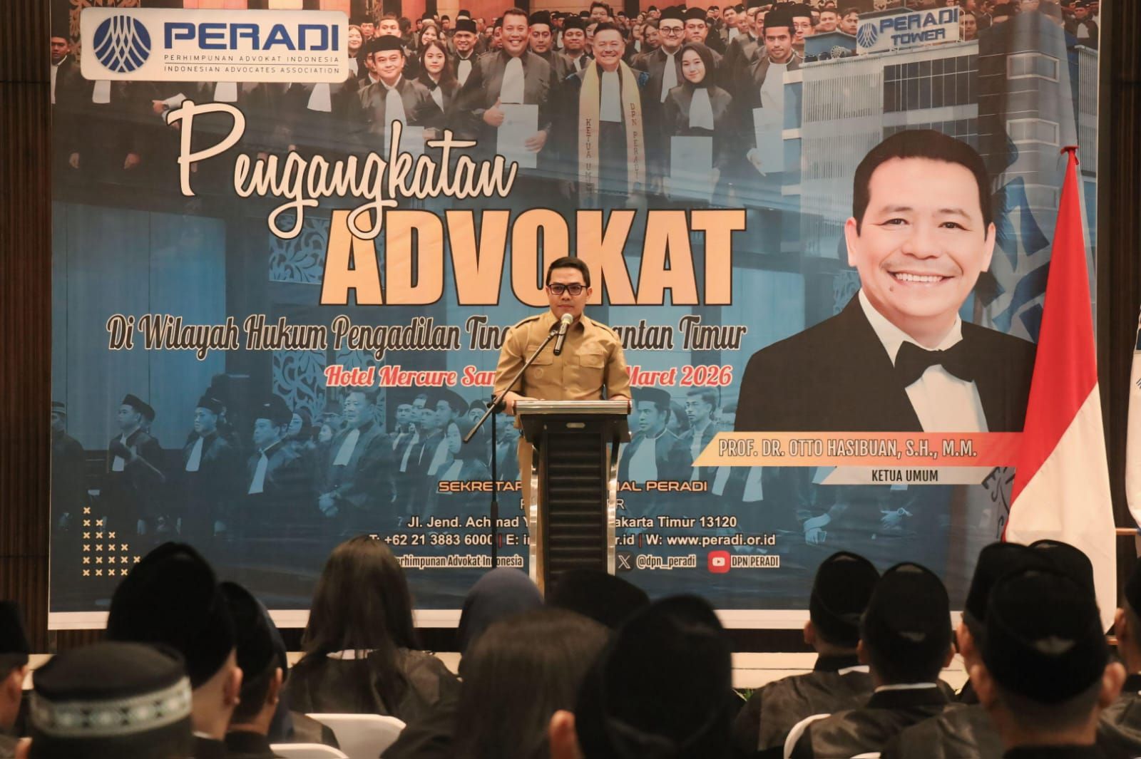 Wali Kota Samarinda, Andi Harun menghadiri kegiatan Pengangkatan dan Pembekalan Calon Advokat Angkatan 2025/2026