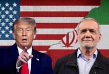 Presiden Amerika Serikat Donald Trump dan Presiden Iran Masoud Pezeshkian