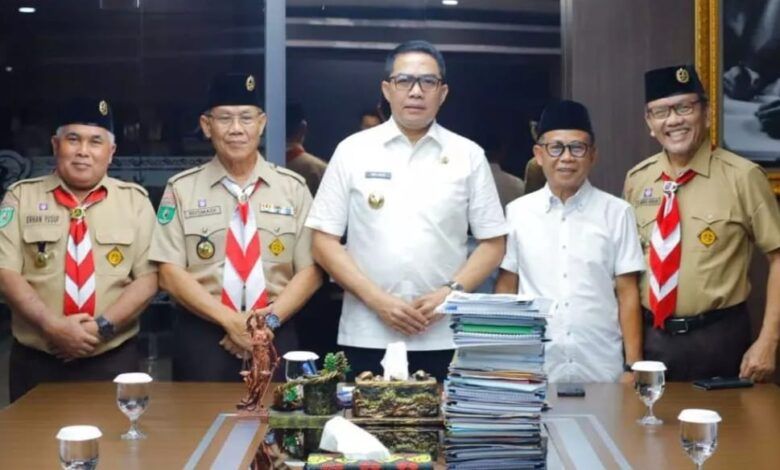 Wali Kota Samarinda, Andi Harun menerima audiensi pengurus Kwartir Cabang (Kwarcab) Pramuka Kota Samarinda