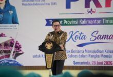 Wali Kota Samarinda, Andi Harun di Acara Puncak Peringatan Hari Kesatuan Gerak (HKG) PKK ke-54 Tingkat Provinsi Kalimantan Timur