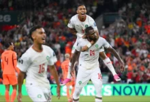 Pemain Timnas Maroko saat merayakan kemenangan atas Belanda di Piala Dunia 2026