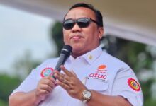 Ketua Konfederasi Serikat Pekerja Seluruh Indonesia (KSPSI) Andi Gani Nena Wea
