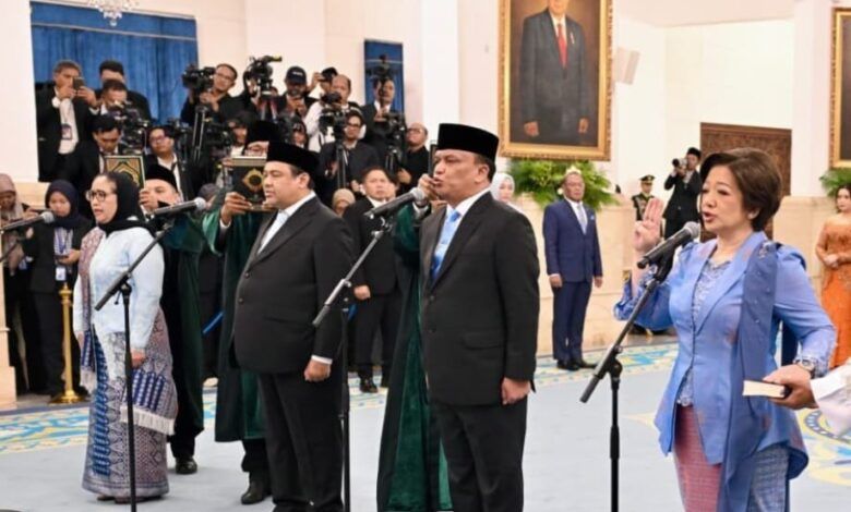 Presiden Prabowo Subianto melakuka pelantikan kepada sejumlah pejabat di Istana Negara, Jakarta, pada Senin, 8 Juni 2026.