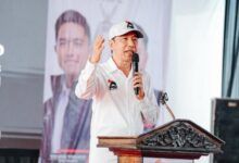 Presiden ke-7 RI Joko Widodo (Jokowi) menghadiri Rapat Koordinasi Daerah (Rakorda) DPD Partai Solidaritas Indonesia (PSI) Tulang Bawang, Lampung, Jumat (26/6).