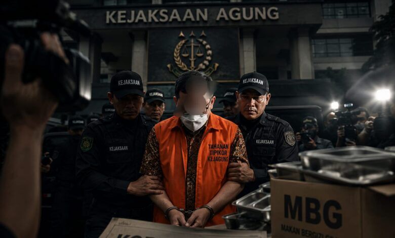 Ilustrasi penangkapan tersangka koruptor kasus Makan Bergizi Gratis (MBG).