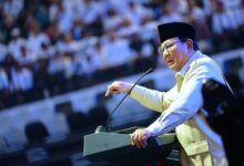 Prabowo saat pidato di acara Puncak Perayaan Hari Koperasi Nasional Ke-79 Tahun 2026 di Indonesia Arena, Gelora Bung Karno, Jakarta, Minggu (12/7/2026).