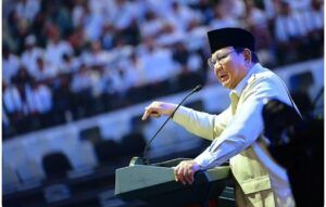 Prabowo saat pidato di acara Puncak Perayaan Hari Koperasi Nasional Ke-79 Tahun 2026 di Indonesia Arena, Gelora Bung Karno, Jakarta, Minggu (12/7/2026).