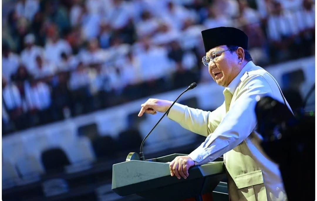 Prabowo saat pidato di acara Puncak Perayaan Hari Koperasi Nasional Ke-79 Tahun 2026 di Indonesia Arena, Gelora Bung Karno, Jakarta, Minggu (12/7/2026).