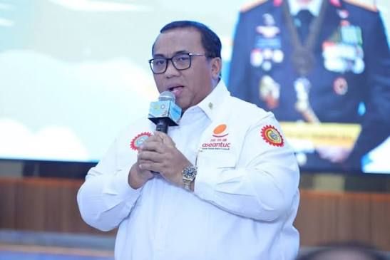 Presiden Konfederasi Serikat Pekerja Seluruh Indonesia (KSPSI) Andi Gani Nena Wea