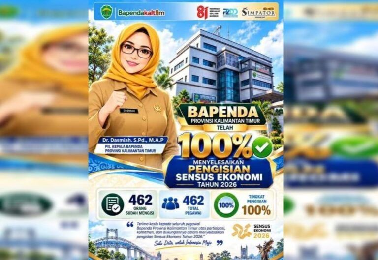 Badan Pendapatan Daerah (Bapenda) Provinsi Kalimantan Timur menuntaskan pengisian Sensus Ekonomi Tahun 2026