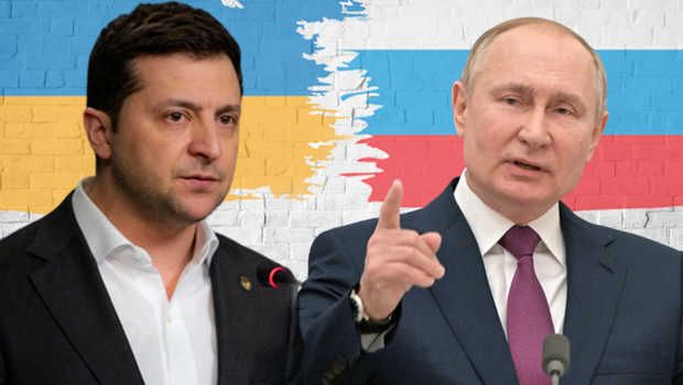 Presiden Rusia Vladimir Putin dan Presiden Ukraina Volodymyr Zelensky