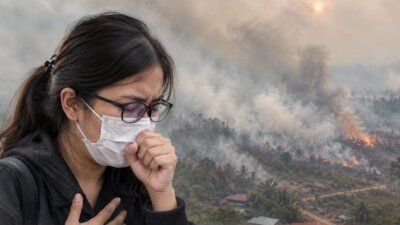 Infeksi saluran pernapasan akut (ISPA) akibat paparan asap karhutla