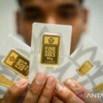 harga emas Antam - Stok emas batangan Antam yang terpantau stabil pada perdagangan Rabu di Jakarta.