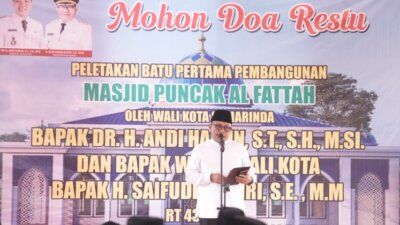 Wakil Wali Kota Samarinda, Saefuddin Zuhri hadiri peletakan batu pertama Masjid Puncak Al Fattah pada Minggu (4/10/2026)