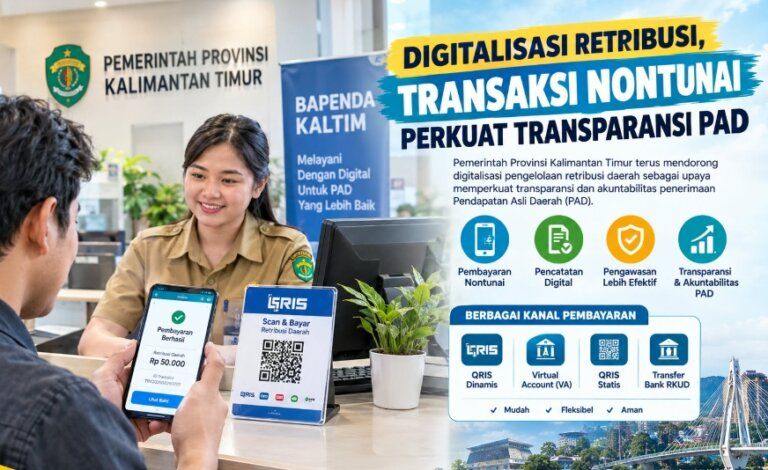 Pemerintah Provinsi Kalimantan Timur terus mendorong digitalisasi pengelolaan retribusi daerah
