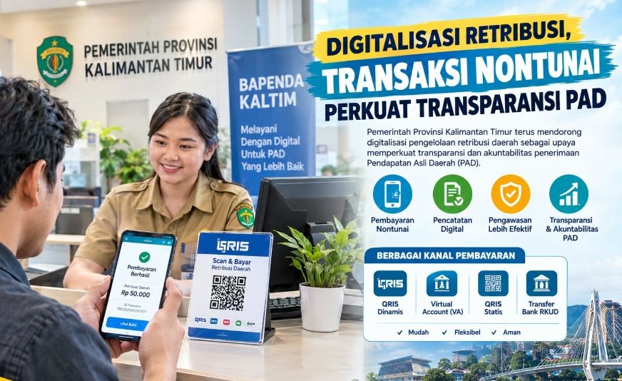 Pemerintah Provinsi Kalimantan Timur terus mendorong digitalisasi pengelolaan retribusi daerah