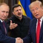 Presiden AS Donald Trump, Presiden Rusia Vladimir Putin, dan Presiden Ukraina Volodymyr Zelensky