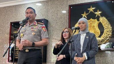 Kapolri Jenderal Suyudi Ario Seto menerima audiensi Menteri Komunikasi dan Digital (Menkomdigi) Meutya Hafid di Gedung Utama Mabes Polri, Jakarta Selatan, Selasa (27/10/2026).