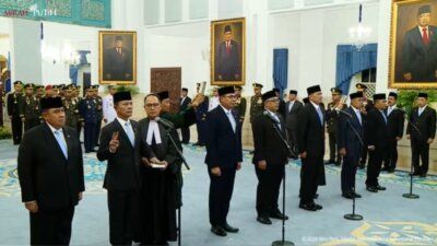 Presiden Prabowo Subianto resmi melantik sejumlah pejabat di Istana Kepresidenan, Jakarta Pusat, Kamis (15/10/2026).