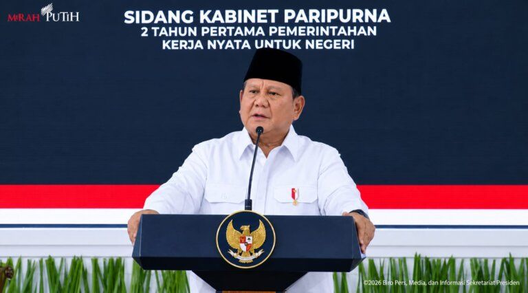Presiden Prabowo Subianto pimpin Sidang Kabinet dua tahun pemerintahan di Istana Negara, Jakarta, Rabu (21/10/2026).