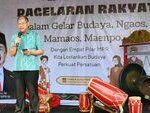Budaya Lokal Cianjur - Kepala Biro Humas MPR RI Budi Muliawan saat memberikan arahan dalam acara Gelar Budaya Ngaos, Mamaos, dan Maenpo di Cianjur.