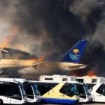 Serangan rudal terhadap Bandara Internasional King Khalid di Riyadh, Arab Saudi, pada Sabtu (10/10).